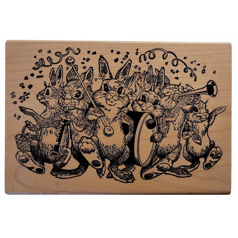 Bunny Parade Rubber Stamp Block By Magenta